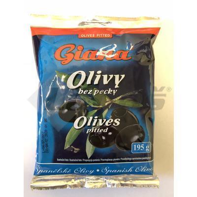 OLIVY ČIERNE BEZ KÔSTKY 195g / PP 70g GIANA SÁČOK