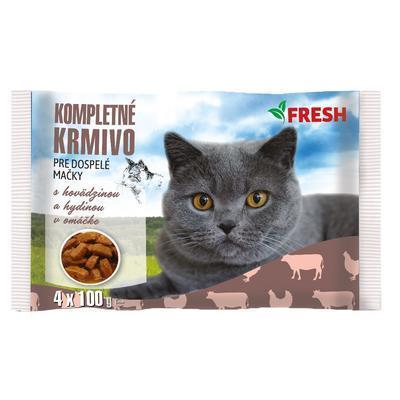 KAPSIČKA MAČKA HOVÄDZIE+HYDINA 4x100g FRESH