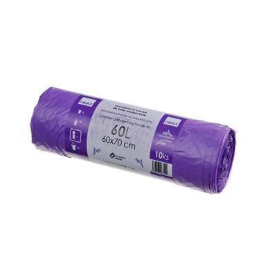 VRECIA NA ODPAD LAVENDER S UŠAMI 60l 10ks HDPE 60×70 LUMAX
