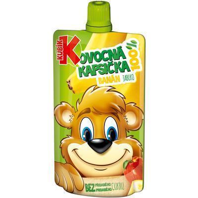 DETSKÁ VÝŽIVA JABLKO-BANÁN +VIT.C 100g KUBÍK 100% OVOCNÁ KAPSIČKA