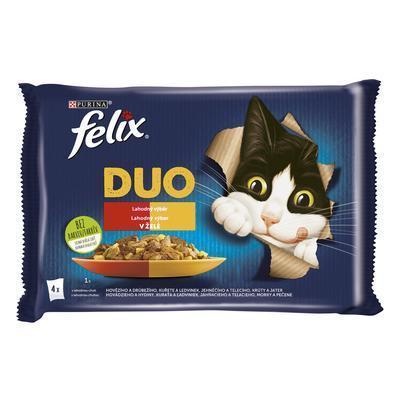 KAPSIČKA MAČKA FELIX DUO MULTIPACK KURA/HOV HYD/MORKA PEČEŇ/JAHŇ TEĽ. 4x85g