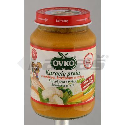 DETSKÉ JEDLO PRSIA KURACIE S MRKVOU, KARFIOLOM A RYŽOU 190g OVKO