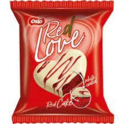 PEČIVO JEMNÉ RED CAKE LOVE V BIELEJ A KOKOSOVEJ POLEVE 50g OSLO