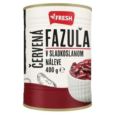 FAZUĽA ČERVENÁ V SLADKOSLANOM NÁLEVE 400g / PP 240g FRESH