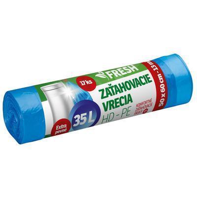 VRECIA NA ODPAD 35l 17ks HDPE 16mi 50×60 ZAŤAHOVACIE FRESH
