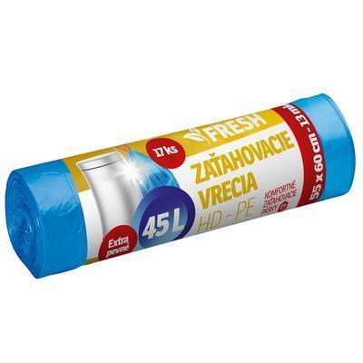 VRECIA NA ODPAD 45l 17ks HDPE 16mi 55×60 ZAŤAHOVACIE FRESH