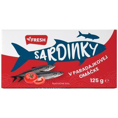 SARDINKY V PARADAJKOVEJ OMÁČKE 125g / PP 82g FRESH