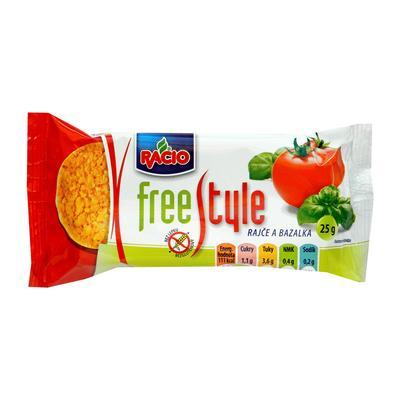 CHLEBÍK RYŽOVÝ FREE STYLE PARADAJKA & BAZALKA 25g RACIO BEZLEP