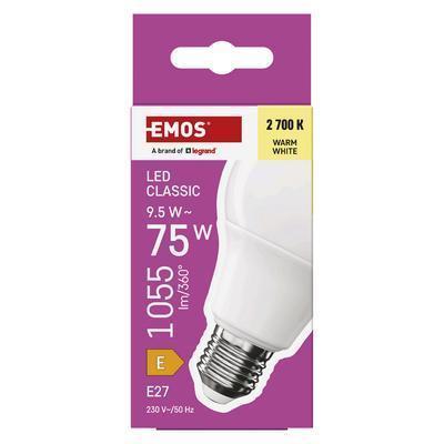 ŽIAROVKA LED CLASSIC A60 9,5W E27 TEPLÁ BIELA EMOS
