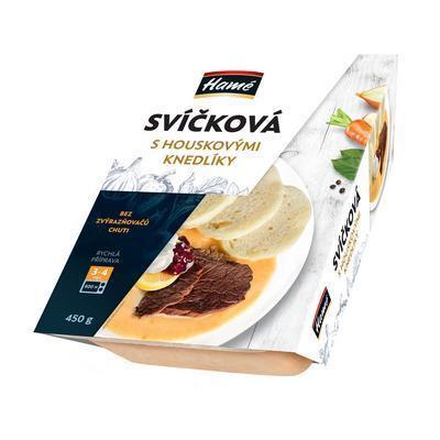 HOTOVÉ JEDLO SVIEČKOVÁ NA SMOTANE,ŽEMĽOVÁ KNEDĽA 450g