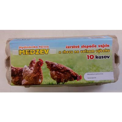 VAJCIA SLEPAČIE 10ks /VOĽNÝ CHOV/ FARMA MEDZEV
