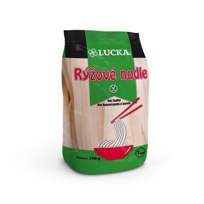 CESTOVINY NUDLE RÝŽOVÉ 240g LUCKA 7mm BEZLEPKOVÉ